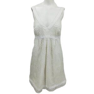 Lilly Pulitzer White Lace Sleeveless Sundress Size 8 Sheath Beach Wedding Silk